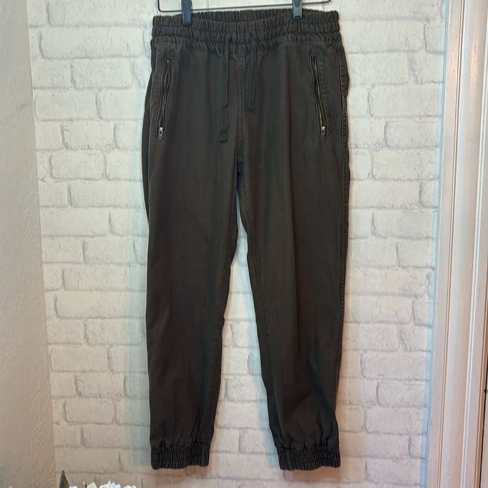 TNA Aritzia Jogger Pants Size 4 Olive Khaki Elastic Pants